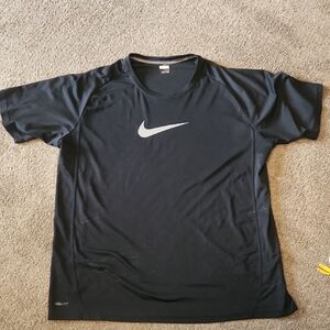 Nike Black Performance Tee with Silver Logo